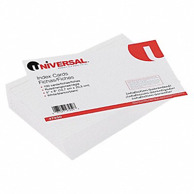 UNIVERSAL UNV47250 Index Cards Ruled 5 x 8 PK100
