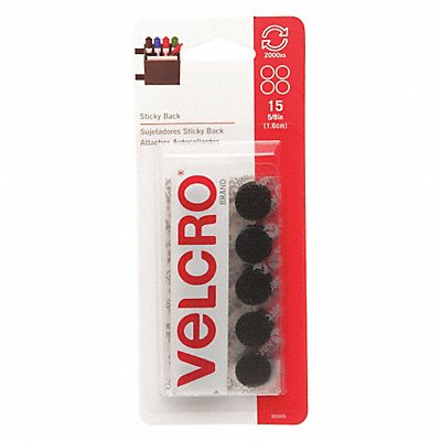 VELCRO BRAND 90069 Reclosable Fastener Black 5/8 PK15