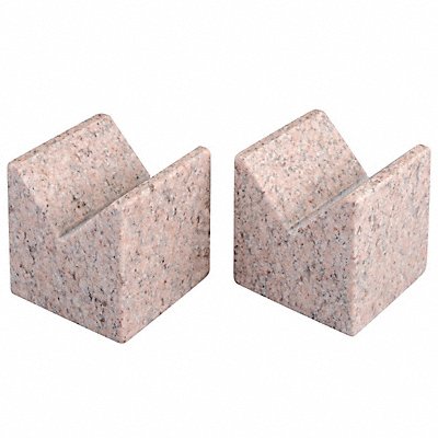 STARRETT 81534 Granite V-Blocks Pink 5-Face AA 4x4x4 PR