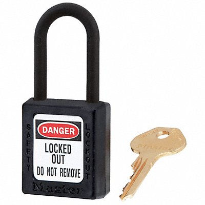 MASTER LOCK 406KAS6BLK D5325 Lockout Padlock KA Black 1-3/4 H PK6