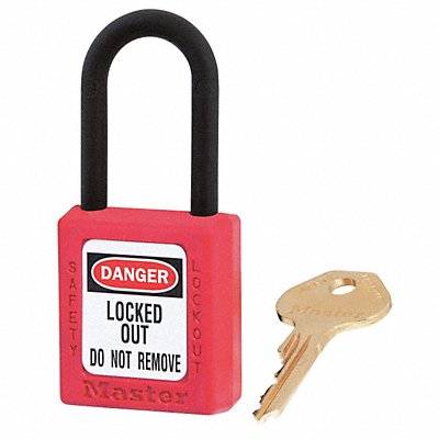 MASTER LOCK 406KAS3RED D5324 Lockout Padlock KA Red 1-3/4 H PK3