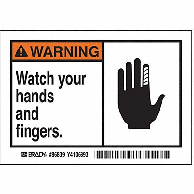 BRADY 86839 Label 3 1/2 inx5 in Polyester PK5