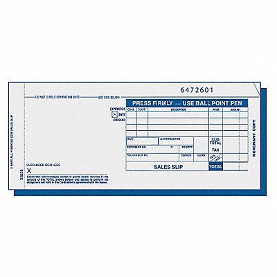 TOPS TOP38538 Credit Card Sales Slips 3-Part PK100
