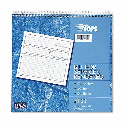 TOPS TOP4133 Service Invoice Book 2-Part Carbonless