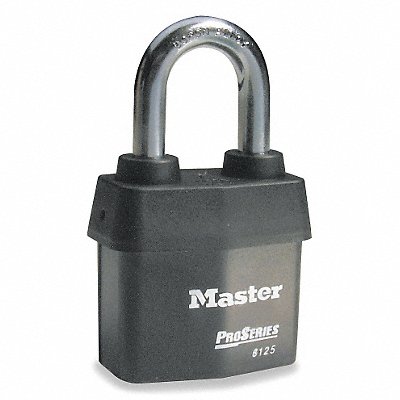 MASTER LOCK 6125NKA Keyed Padlock 7/8 in Rectangle Black