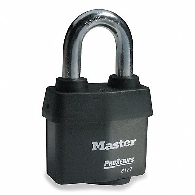 MASTER LOCK 6127NKA Keyed Padlock 7/8 in Rectangle Black
