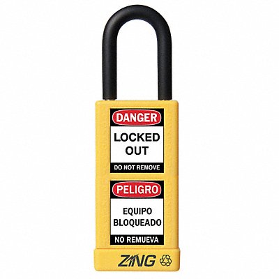 ZING 7078 Lockout Padlock KD Yellow 3 H