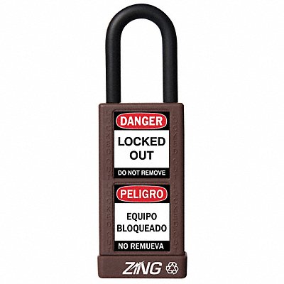 ZING 7084 Lockout Padlock KD Brown 3 H