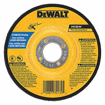 DEWALT DW8465 Depressed Grinding Wheel 7/8 CN Unthreaded Hole