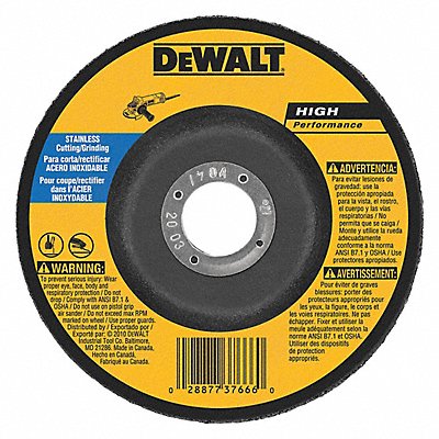 DEWALT DW8457 Cut Off Grinding Wheel 7/8 CN Unthreaded Hole