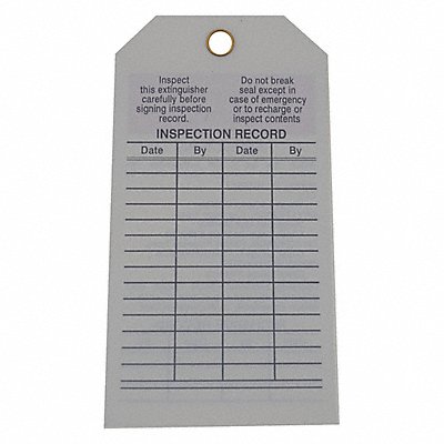 GRAINGER 6U908 Fire Extinguisher Tag OSHA 3 x5.75 PK25