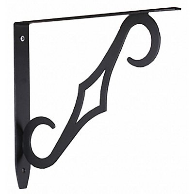 JOHN STERLING RP009010BK Shelf Bracket 9 3/4 In Black