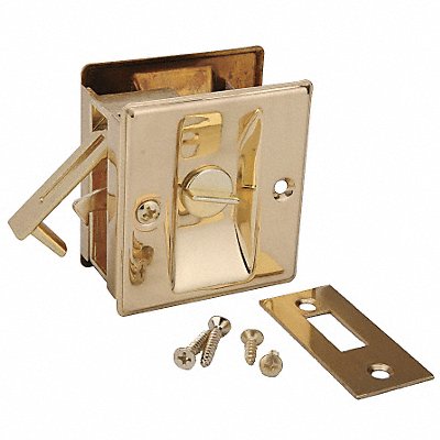 JOHN STERLING CD1039US3 Pocket Door Privacy Lock-Bright Brass