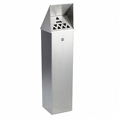 NO BUTTS BIN CO. HDD01 Cigarette Receptacle 1-3/4 gal Silver