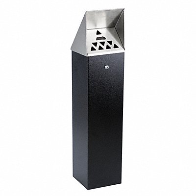 NO BUTTS BIN CO. HDD04 Cigarette Receptacle 1-3/4 gal Black