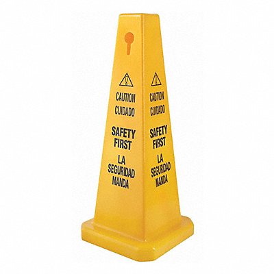 GRAINGER 6VKR6 Traffic Cone Yellow Polypropylene 26in H