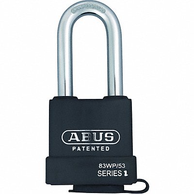 ABUS 83WP53HB63KD Keyed Padlock 7/8 in Rectangle Black