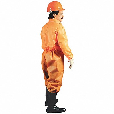CELLUCAP 358441M Collared Coveralls Orange M Elastic PK25