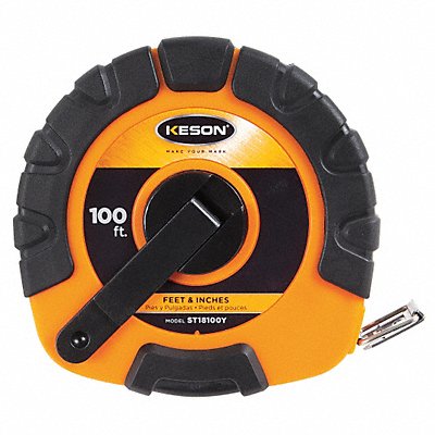 KESON ST18100Y Long Tape Measure 3/8 In x 100 ft Orange