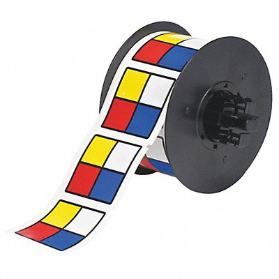 BRADY B30244595DIAM RTK Label Red/Yellow/Blue/White 2.250 In