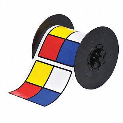 BRADY B30161595DIAM RTK Label Red/Yellow/Blue/White 4.000 In