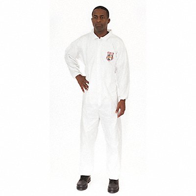INTERNATIONAL ENVIROGUARD 8013M Collared Coverall Elastic White M PK25