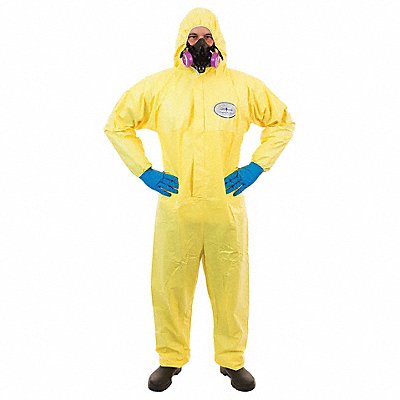 INTERNATIONAL ENVIROGUARD 7015YSXL D8417 Hooded Coverall Elastic Yellow XL PK12