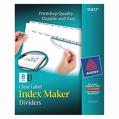 AVERY 7278211417 Binder Divider Print-On Labels White