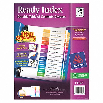 AVERY 7278211127 Binder Divider Preprinted Multicolor