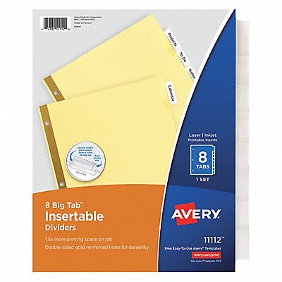 AVERY 7278211112 Binder Divider Insertable Transparent