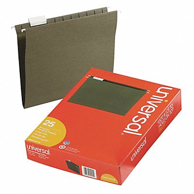GRAINGER UNV14115 Hanging File Folders Letter Green PK25