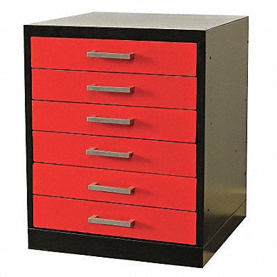 HALLOWELL FKWP84326DBRHT Drawer Pedestal 18 x 24 x 32H Black/Red