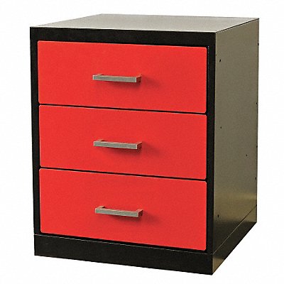 HALLOWELL FKWP84323DBRHT Drawer Pedestal 18 x 24 x 32H Black/Red
