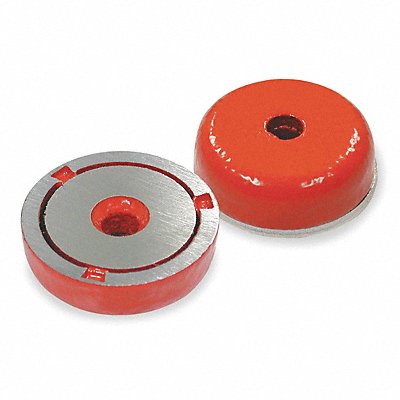 GRAINGER 6XY93 Alnico 5 Shallow Pot Magnet 7 lb Pull