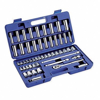 WESTWARD 6XZ83 Socket Wrench St Chrome 12Pt 5/16 - 7/8 in