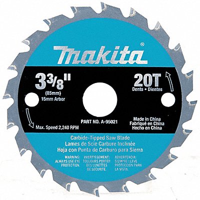 MAKITA A95021 Circular Saw Blade 3 3/8 in 20 Teeth