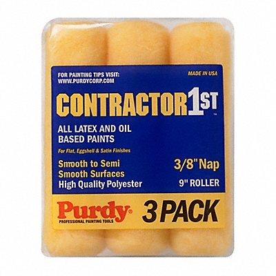PURDY 140867000 Roller Cover 9 L 3/8 Nap Polyester PK3