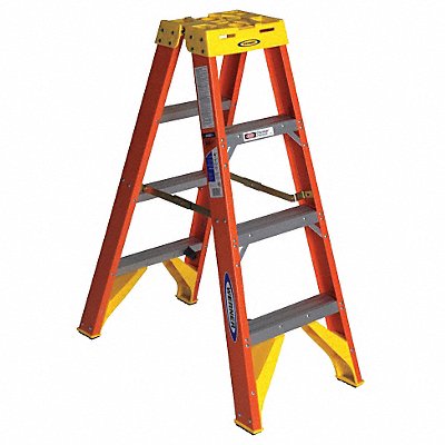 WERNER T6204 Twin Stepladder Fiberglass IA 4ft T6200