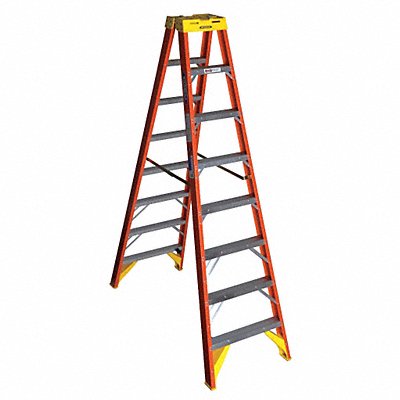 WERNER T6208 Twin Stepladder Fiberglass IA 8ft T6200