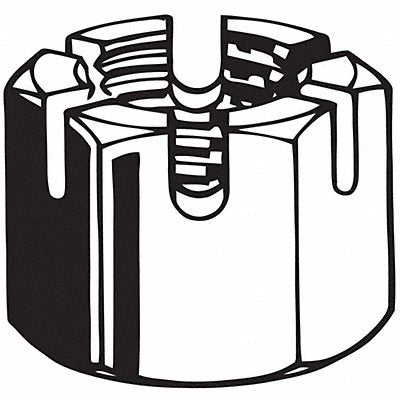 GRAINGER U120251000001 Castle Nut Pln Stl Grd5 1 -14 1 1/2in 5PK