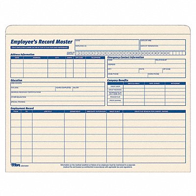 TOPS TOP32801 Employee Record File Jacket PK15