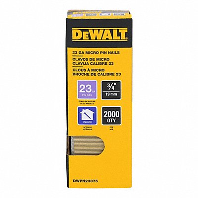 DEWALT DWPN23075 Pin Nails 3/4 in L Steel PK2000