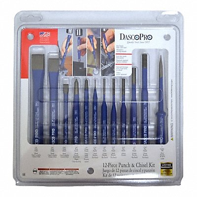 DASCO PRO 88 Punch  Chisel Kit 12 Piece