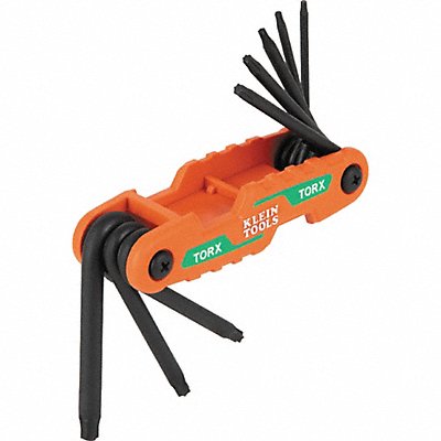 KLEIN TOOLS 70540T Hex Key Set Compact Fold Torx 8-Key Pk/6
