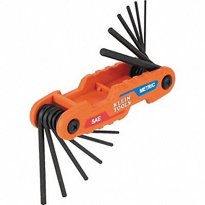KLEIN TOOLS 70590 Hex Key Set Comp Folding Metric 12-Key