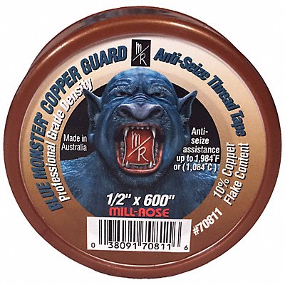 BLUE MONSTER 70811 Anti-Seize Tape 1/2 in Copper 600 in