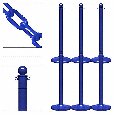 GRAINGER 711066 Medium Duty Stanchion and Chain Kit