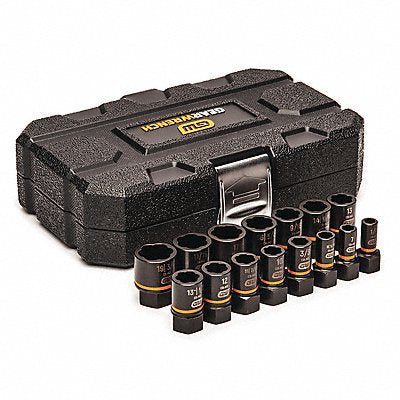 GEARWRENCH 84783 Impact Socket Set Steel Black Oxide 1/4 to 19 mm