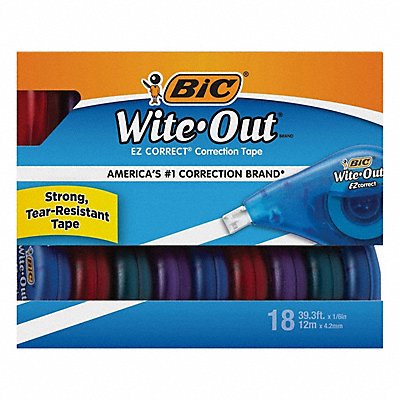 BIC WOTAP18 Correction Tape 472 Assorted PK18