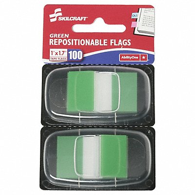 SKILCRAFT 7510010000000 Self-Stick Flag 1x1.75 Green